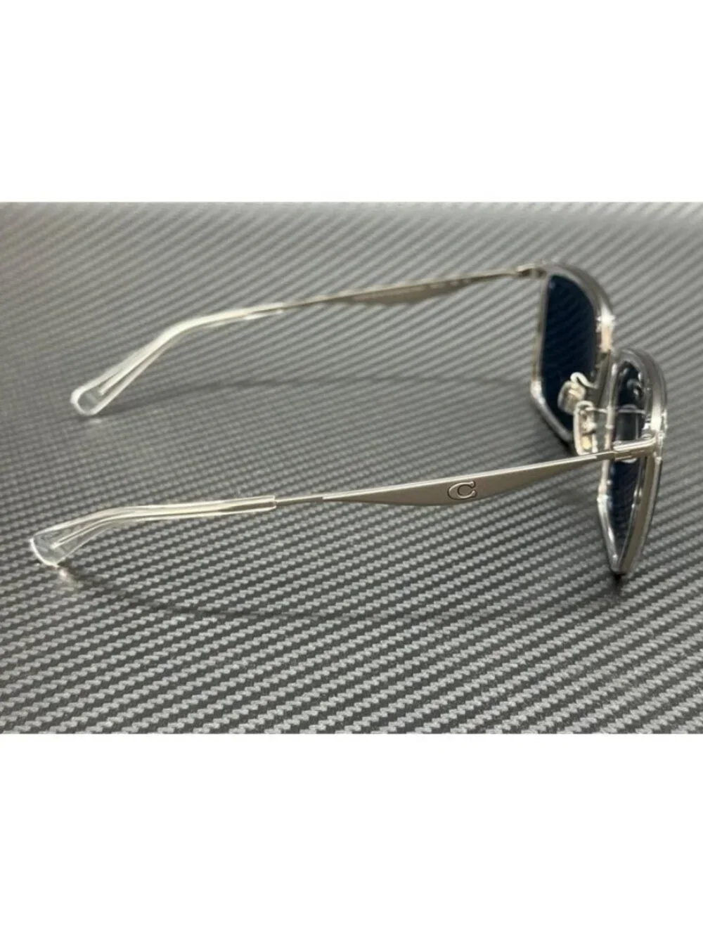 New Coach Men Transparent Silver Sunglasses 56-21-150